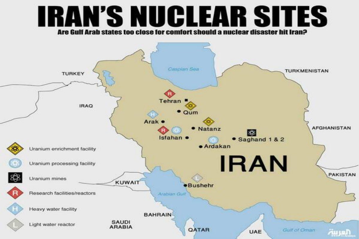 A map of Iran's Nuclear Facilities
